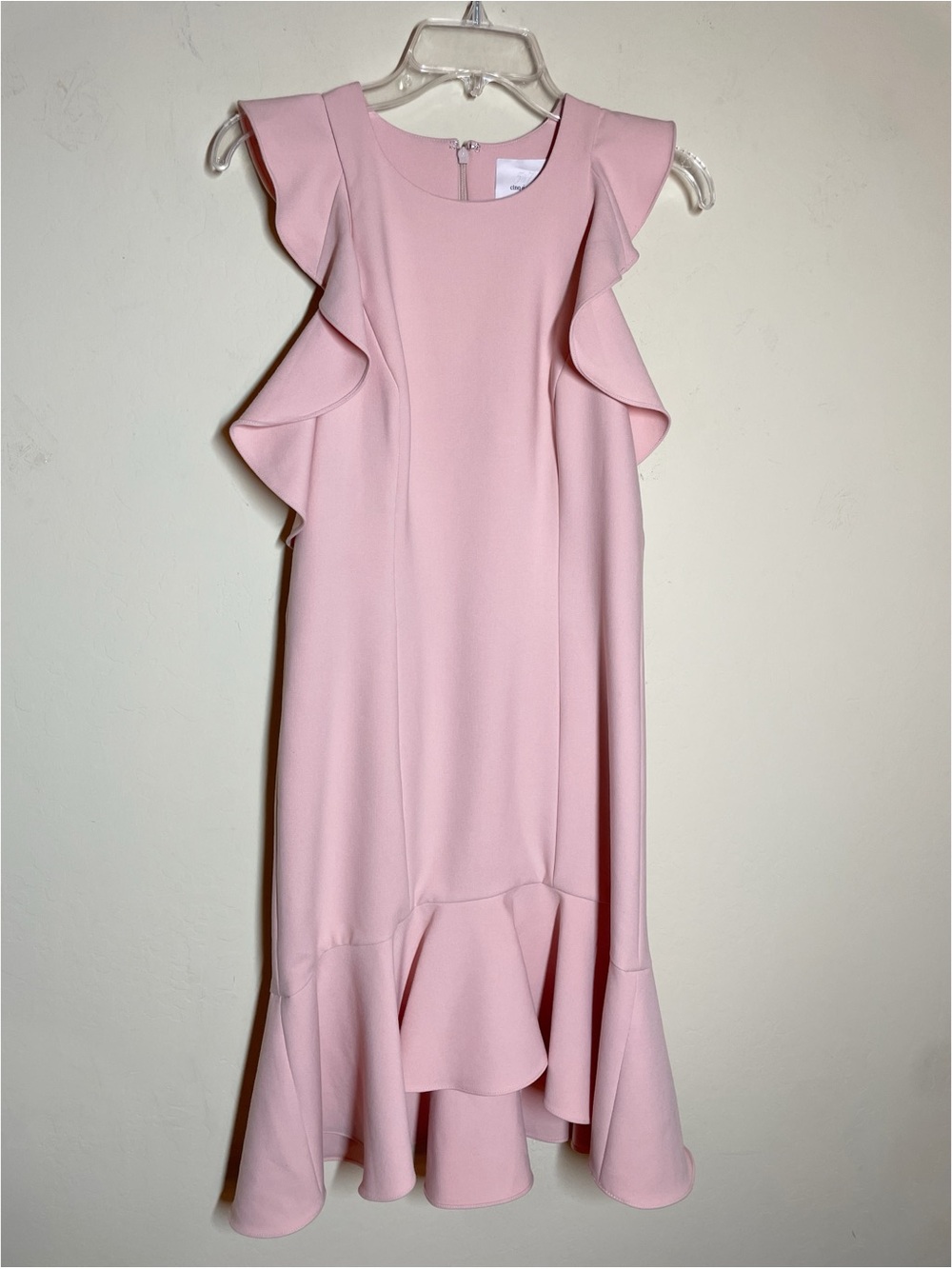 Cinq a Sept Micah Ruffle Cold Shoulder Dress in Pink Blush 8